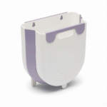 1 Portable Folding Trash Can with Hook - Modern Minimalist Rectangular Design, Space-Saving Durable Plastic Kitchen Bathroom Trash Can, No Power Required, Easy-Clean Surface.