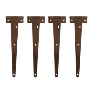 10 Inch Gate Hinge Heavy Duty Shed Door Barn Gate Hinges Black Rust-Resistant Wrought Iron 4-Pack