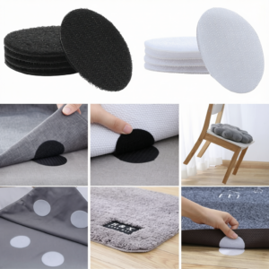 10 Pairs Fixed Tapes Round Dot Hook and Loop Adhesive Tapes for Fixing Household Bedclothes Sofa Cushion Carpet