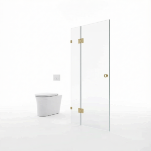 120cm Wall-to-Wall Frameless Shower Screen with Brackets, SS Hinges & F-Brackets and Floor F-Bracket