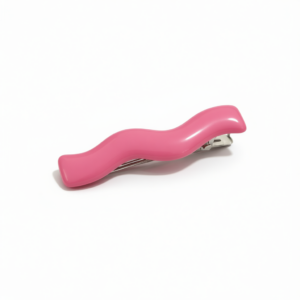 2-Pack Wavy Bangs Hair Clips - Rose Red