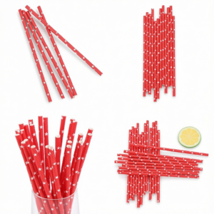 25Pcs Disposable Drinking Paper Straws Star Pattern Party Festival Wedding Decoration Accessory