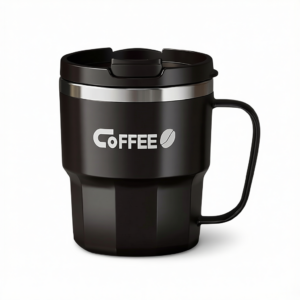 304 Stainless Steel Double-Layer Heat Coffee Mug with Lid 400ml Capacity for Students Large Insulated Water Cup Office Use Durable Construction 13.78 Ounces