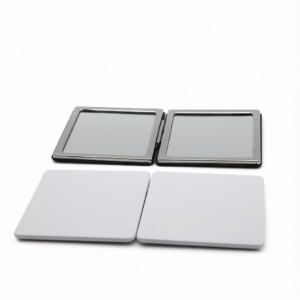 4-Pack Jumbo Square Folding Compact Mirror(8X8CM) - Men's Shaving & Women's Makeup Mirror, PU Leather Cover & High-Definition Glass Lens