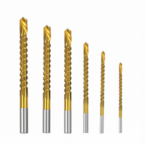 6PCS Set Titanium Coated Drill Bit Spiral Jagged Saw Composite Twist