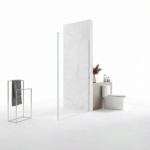 90x200cm Glass Shower Screen with Wall Channel and Square Pole – Sleek, Durable Bathroom Upgrade