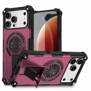Armor Heavy Duty Magnetic Rotating Ring Kickstand Phone Case For iPhone 14 Plus, Anti-Drop Protective Cover