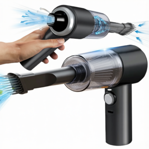 Black Handheld Car Vacuum Cleaner with Light, Powerful Suction Mini Dust Buster, USB Portable Design, Size 12.6 x 5.51 Inches, 150ml Bin Capacity,for Auto Home Cleaning, Includes Accessories