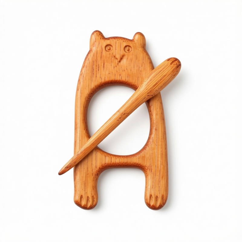Brooch pin with woodenanimal pattern-Bear Brooch pin with woodenanimal pattern-Bear