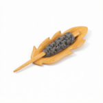 Brooch pin with woodenanimal pattern-Feather