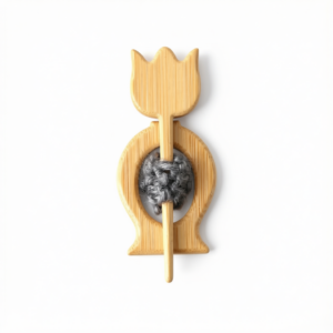 Brooch pin with woodenanimal pattern-Flower