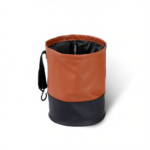 Brown Folding Car Trash Can with Hook - Waterproof Leather-Style Hanging Car Rubbish Bin, Collapsible Portable Waste Bag for Car Interior Storage