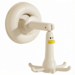 Duck Suction Cup Rotatable Hook, No-Drill 6-Claw Hanger for Kitchen and Bathroom—