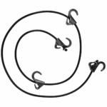 Elastic Bungee Cord with Hooks, Black Camping Binding Rope,160m