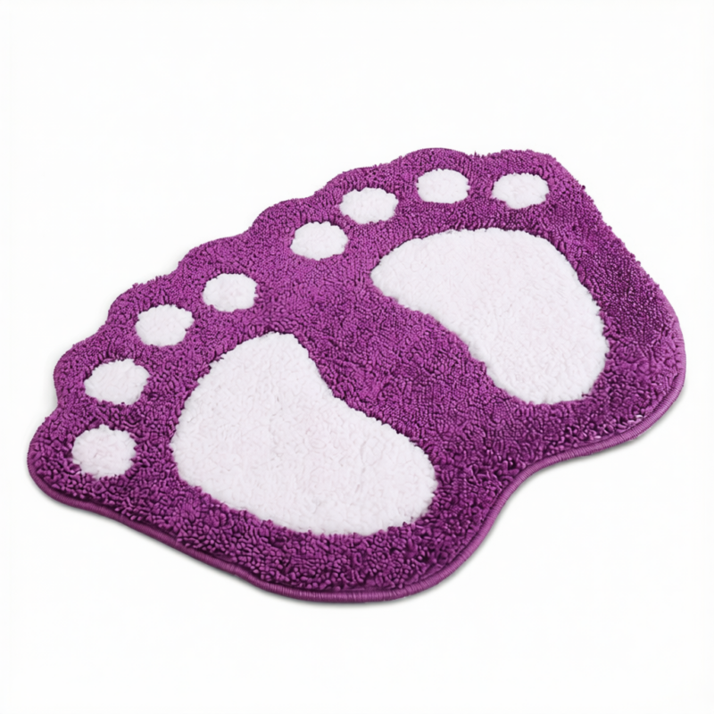 Faux Wool Bathroom Mat Super Absorbent Mat Paw Shaped Mat Non Slip Mat Machine