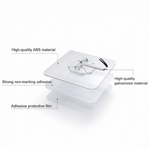 Kitchen bathroom hooks without nails paste door hooks strong hooks glue strong load-bearing walls nail-free Single bare galvanized hook