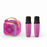 Mini Cat Ear Karaoke Machine Wireless Microphones USB Rechargeable RGB Party