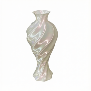 Modern Vase | Floral Relief Sculpture | White Plastic Decorative Vase for Home Decor