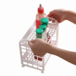 Plastic Desktop Storage Shelf - Double Layer Hollowed Out Organizer - Countertop Spice Rack, Cosmic Storage Shelf, Small Item Organizer with Mesh Drainage - 1 Pack, 8.46 x 5.5 x 7.87 Inches