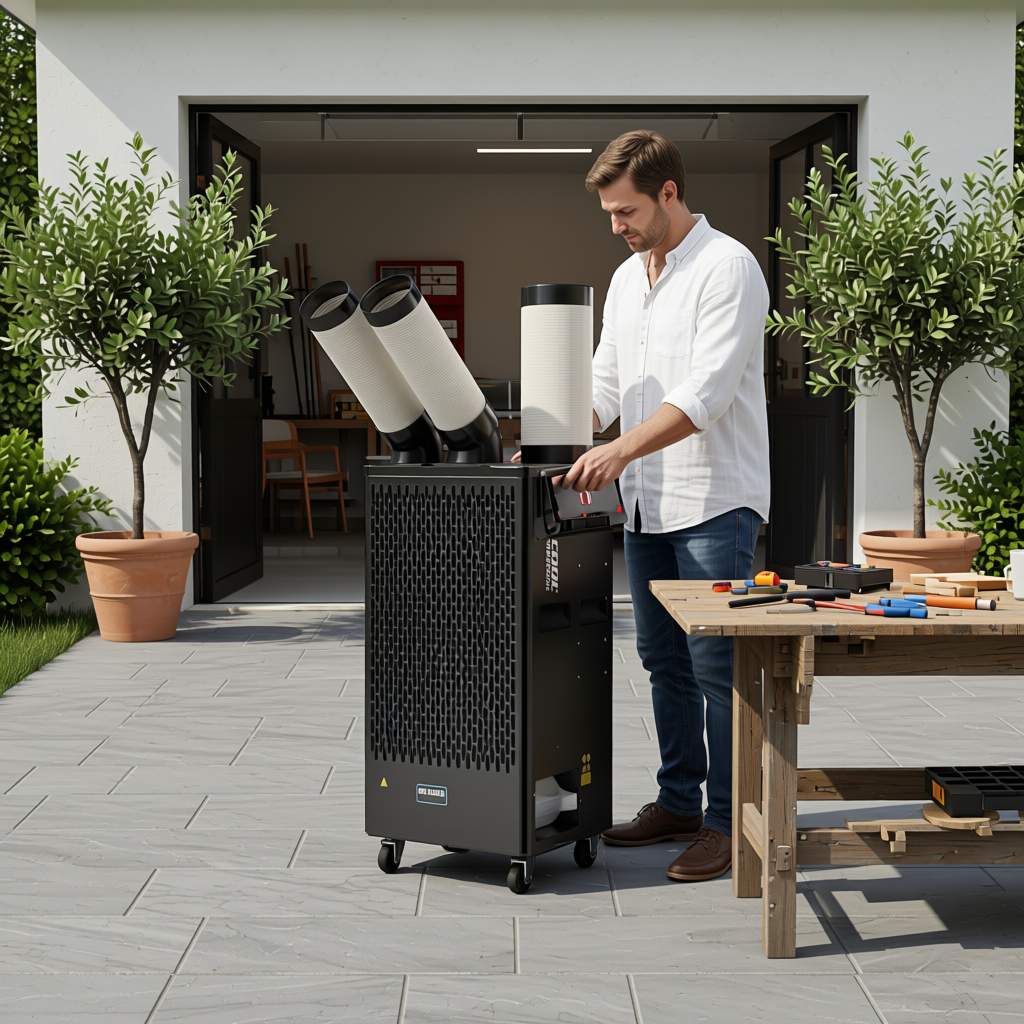 POLYCOOL 4.5kW Portable Industrial Spot Cooler, with Twin Cooling Ducts, 15A Plug