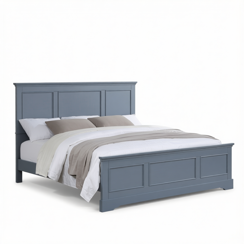Queen Bed Frame in Solid Wood with Slats Support Queen Bed Frame in Solid Wood with Slats Support