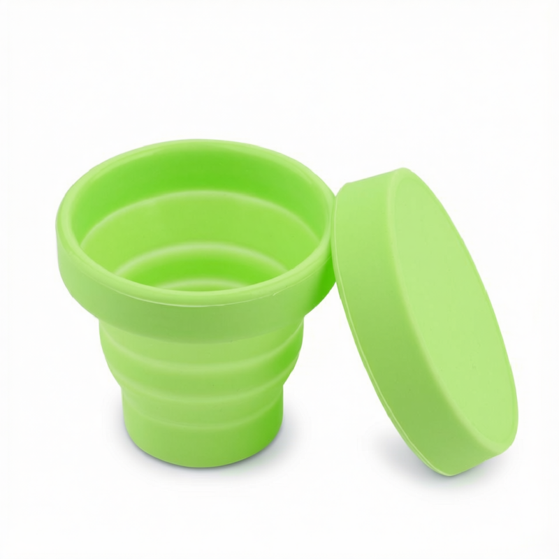 Silicone Telescopic Drinking Collapsible Folding Cup Travel Camping Outdoor Green