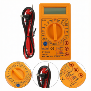 Yellow Digital Multimeter Easy Carry Design Buzzer Safe Testing for Electrical Measurements
