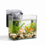 Hang On Back Aquarium Filter, 2-in-1 Silent Bio Filtration and Oxygenation Pump, Low Noise Power Filter for Small to Medium Fish Tanks, Submersible Water Circulation System