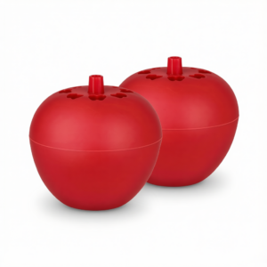 Red Apple Shaped Fruit Fly Trap, Plastic Indoor Sticky Flying Insect Catcher, Non-Toxic Odorless Gnat Trap for Kitchen, Houseplants and Home Pest Control, 2.36 x 2.36 Inch, 2 Pack