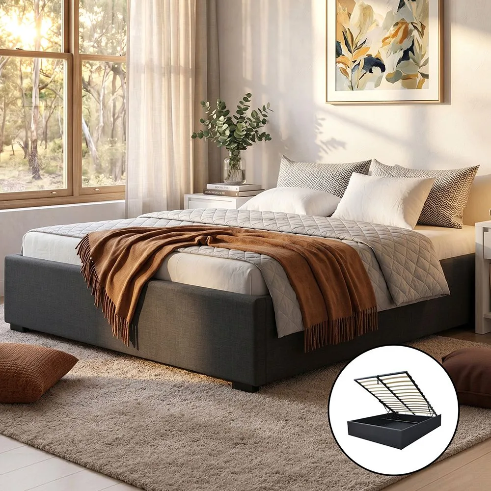 Artiss Bed Frame Double Size Gas Lift Base TOKI