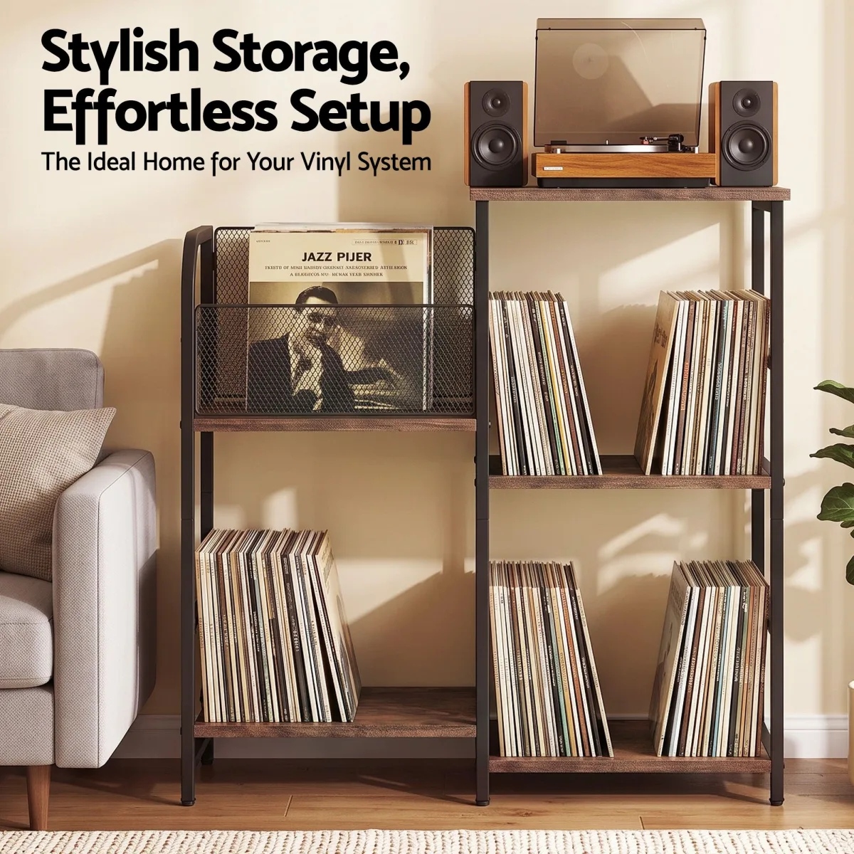 Artiss Record Player Stand with Vinyl Record Storage Turntable Stand