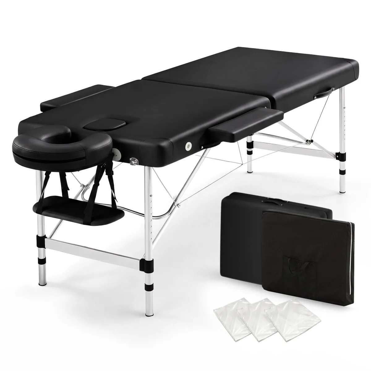 Zenses Massage Table 55cm Portable 2 Fold Aluminium Beauty Bed