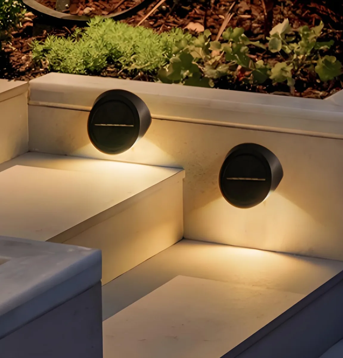 Solar Outdoor Wall Lights (2-Pack): IP44 Waterproof LED Sconces for Garden, Patio & Pathway Lighting (Warm light)