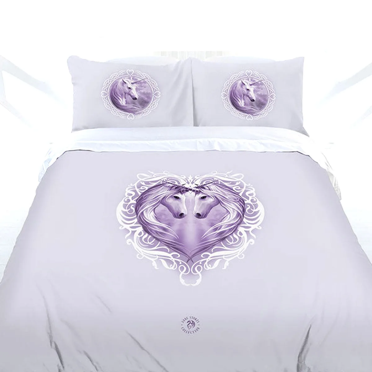 Anne Stokes White Unicorn Quilt Cover Set