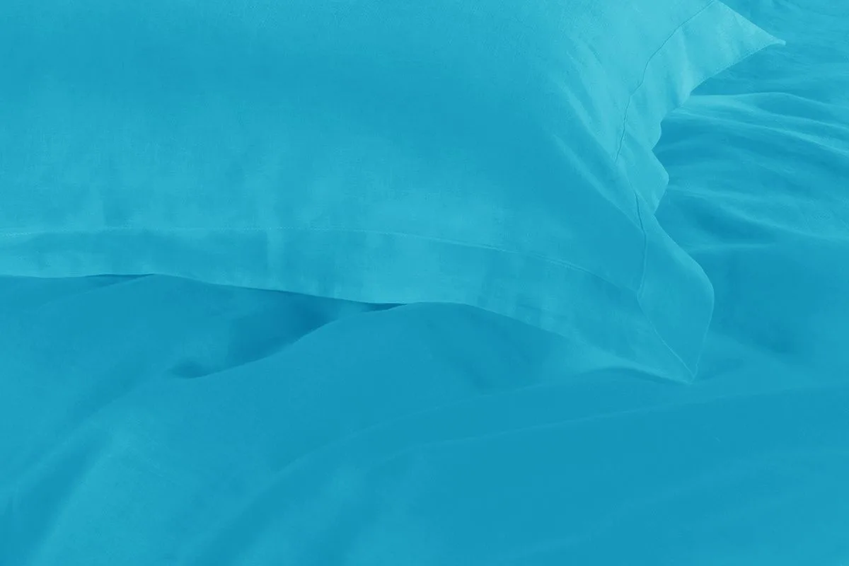 1000TC Tailored King Size Light Blue Duvet Quilt Cover Set