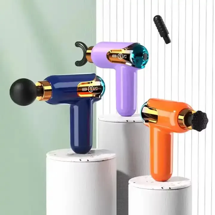 LC002 Portable Massage Gun - Deep Tissue Muscle Massager with 4 Heads and 9 Speed Settings