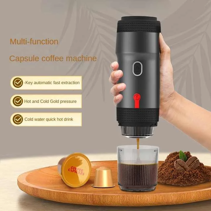 Portable Fully Automatic Espresso Coffee Machine - Universal 3-in-1 Capsule, Coffee Powder & Espresso Maker
