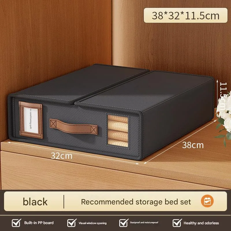 2 Pcs Non-Woven Fabric Storage Box with Lid - Transparent Window, Moisture-Proo