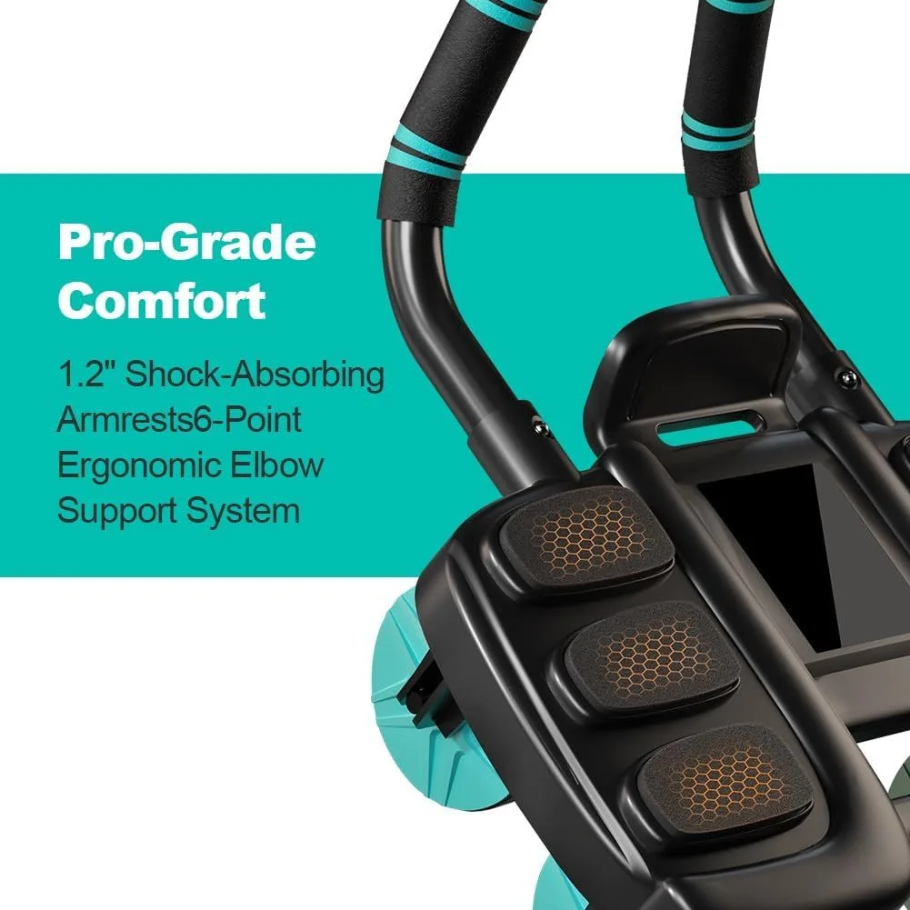 Automatic Rebound Ab Roller with Six-Point Elbow Support & Phone Holder for Home Gym Core Workout