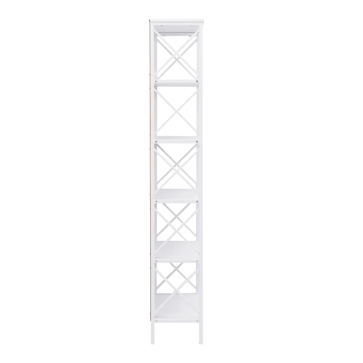 6 Tier Tall Bookshelf, White
