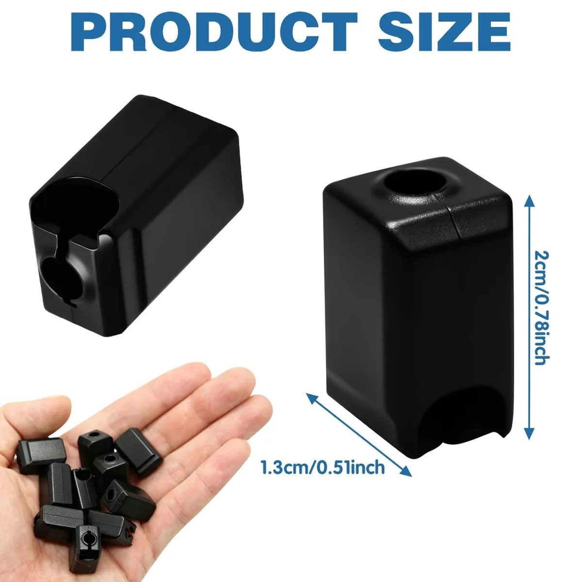 10 Pack Silicone Sock for Bambu Lab P1S, Hotend Heater Block Silicone Cover Nozzle 3D Printer Print Head Boot, Black