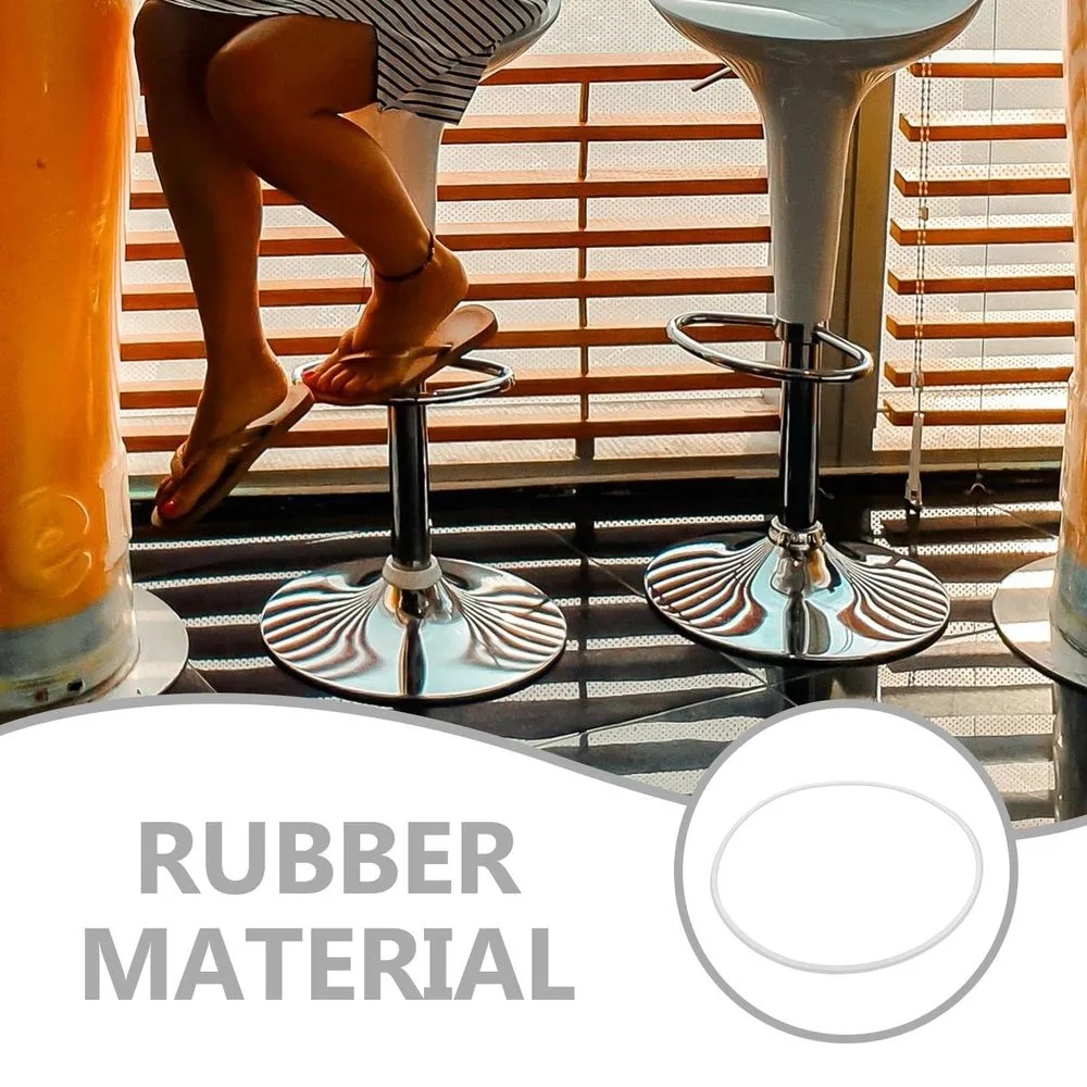 White Rubber Bar Stool Floor Protector Ring Easy to Use and Anti-Slip for Bar Chairs