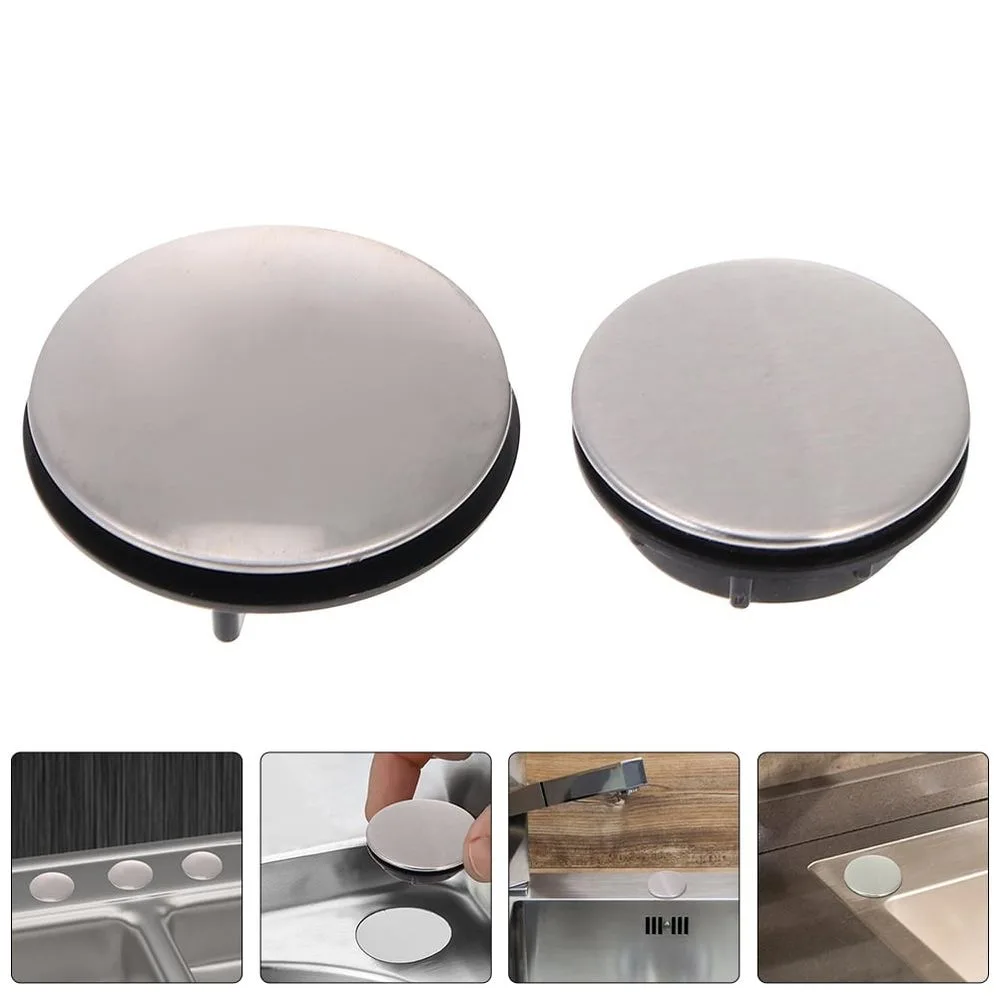 4-Pack Stainless Steel Sink Hole Covers, Plated Kitchen Drain Covers for Sink Openings