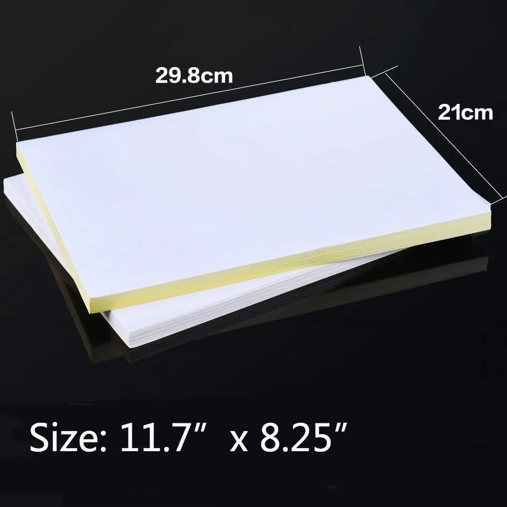 50 Sheets Printable White Sticker Paper Adhesive Printing Paper A4