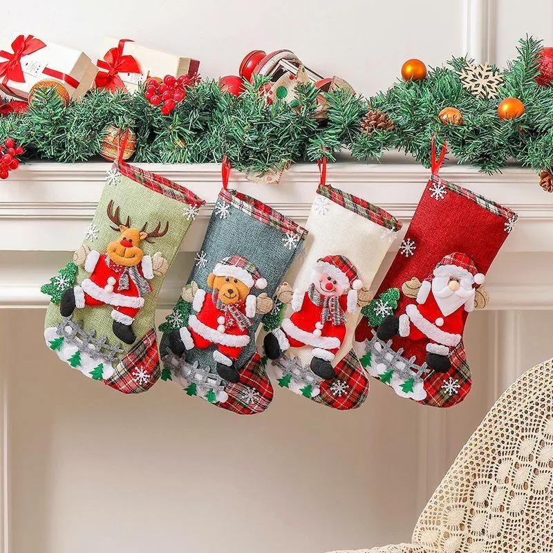 2pcs Bear Christmas Stocking