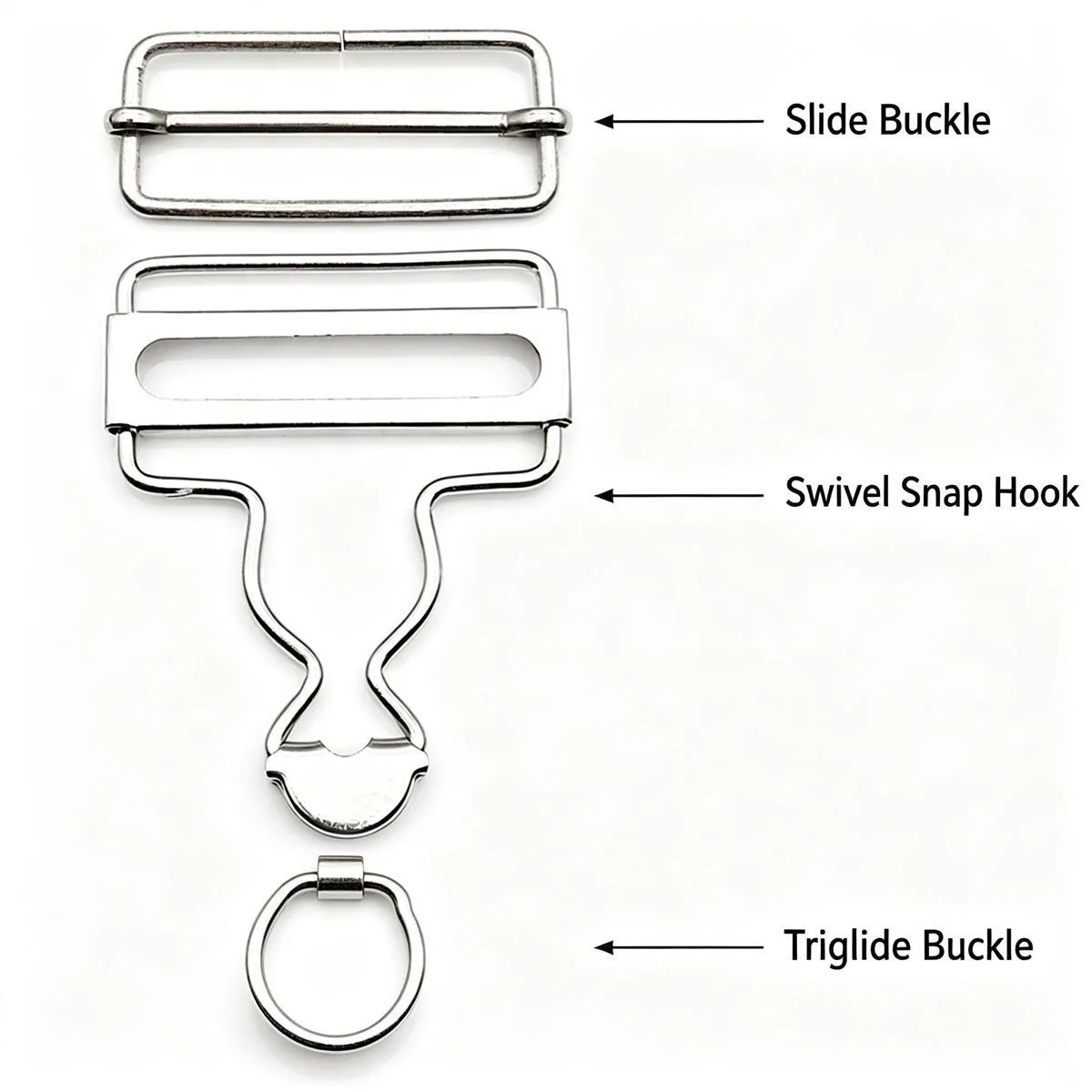 6 Sets Metal Strap Adjuster Overalls Buckles Silver