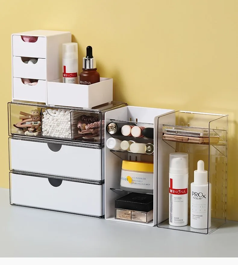 Low Profile Clear Storage Box, Medium Size Multi-Purpose Acrylic Vanity Organiser