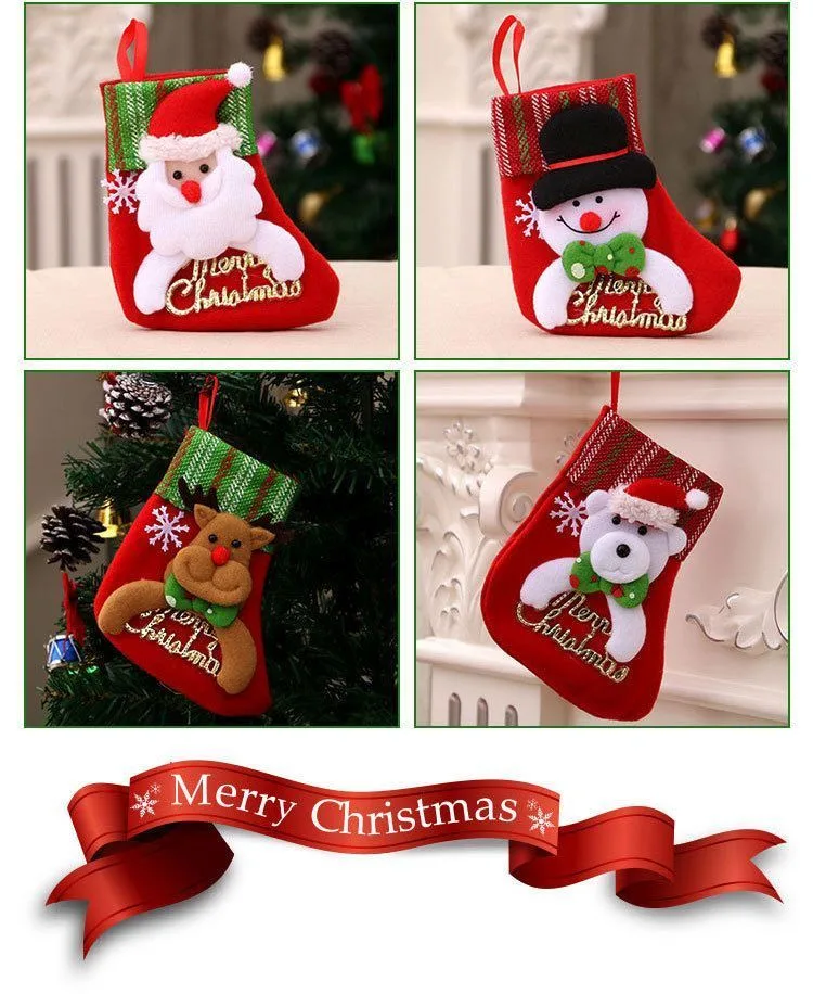 Legged Oversized Santa Christmas Stocking, Christmas Tree Hanging Ornament Gift Bag, 47*28cm