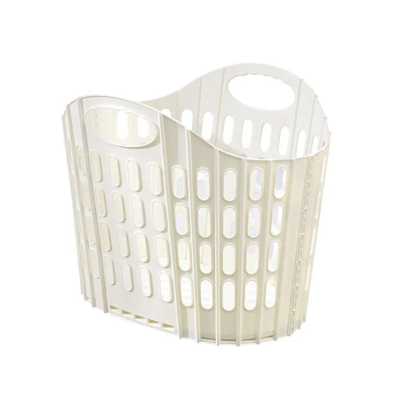 Large Hollow-out Foldable Laundry Basket, Blue Wall Hanging Clothes Hamper, Practical Storage for Dirty Clothes & Linen