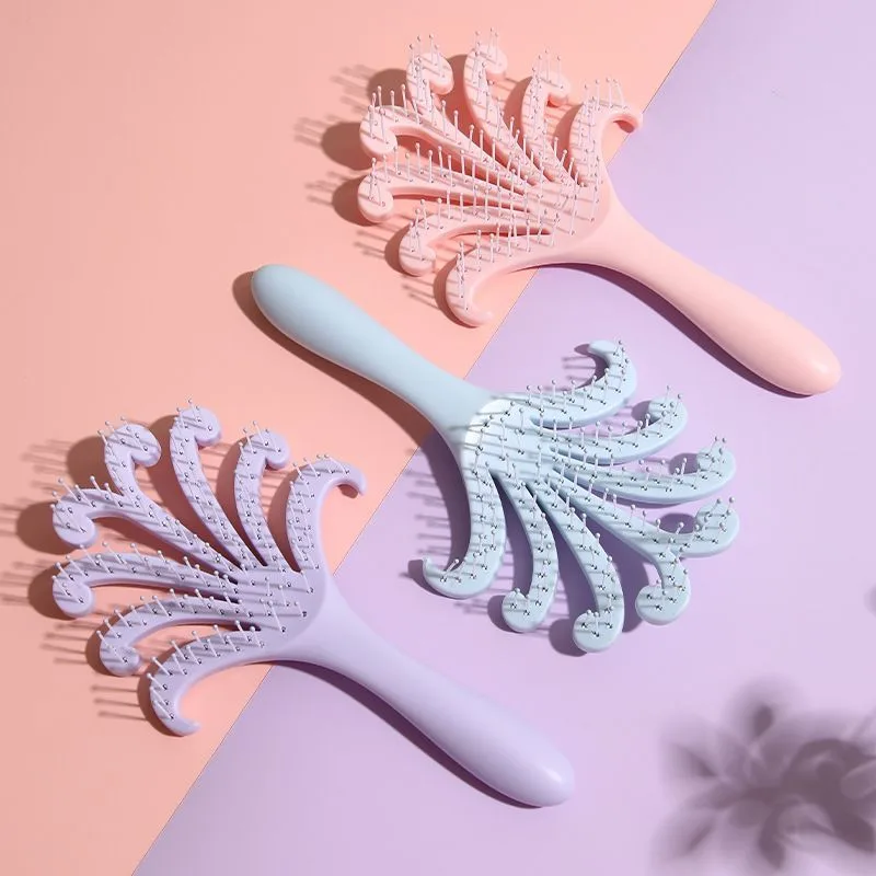Light Purple & Light Blue Octopus Scalp Brush 2Pcs